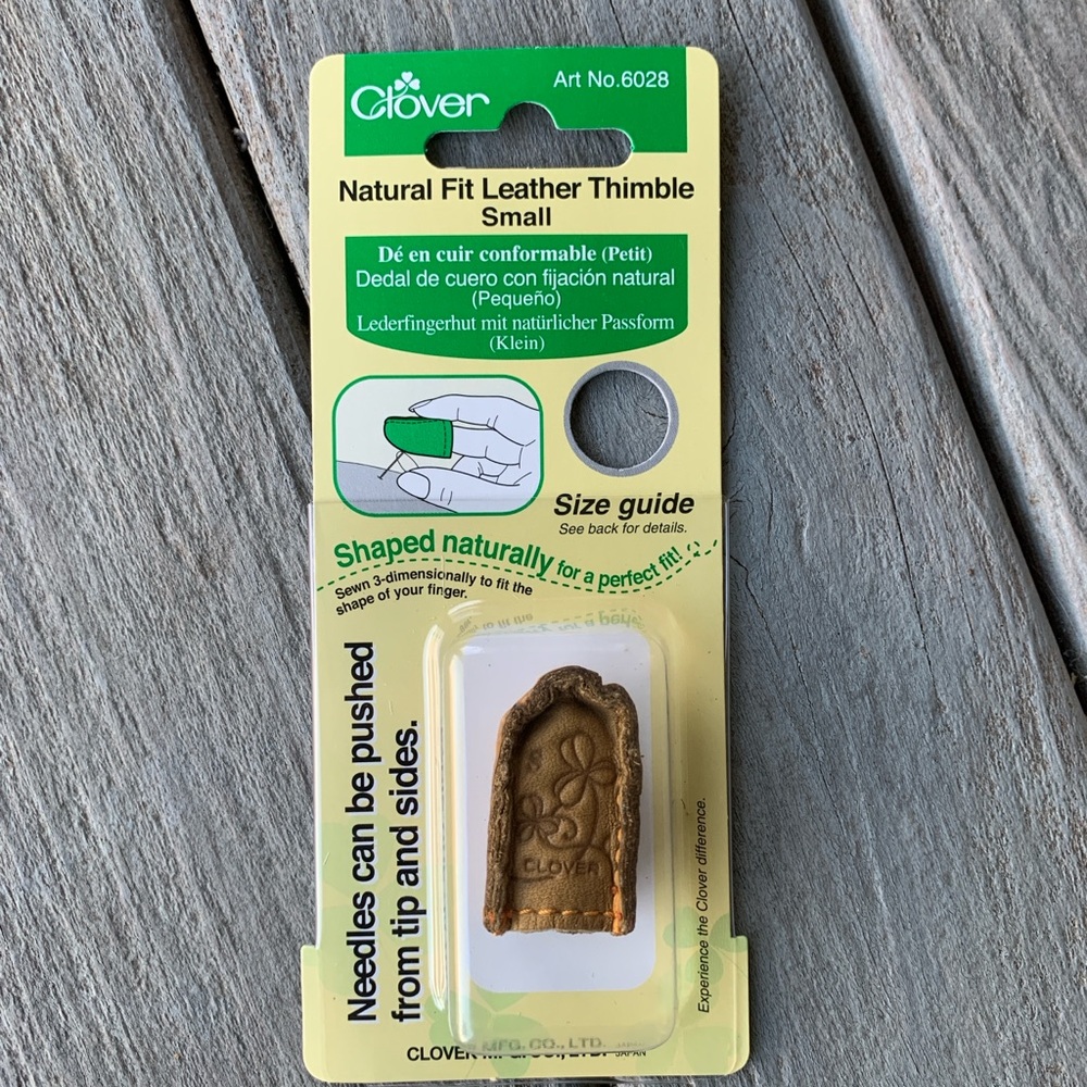 Natural Fit Leather Thimble - Brown